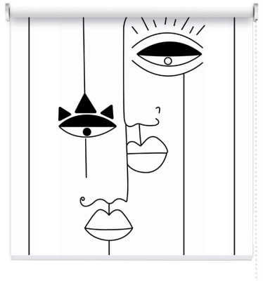 Houseart Μάτια και χείλη, Line Art, Ρολοκουρτίνες, 100 x 167 εκ.